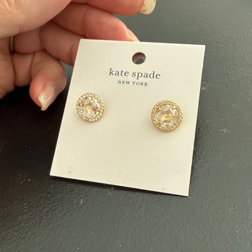 Kate, Spade, NWOT bright ideas, pave halo CZ stud earrings - Picture 5 of 5